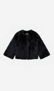 Clothing: Yves Salomon | Jacket 50cm Knitted Rex Rabbit - Black