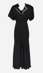 Clothing: Victoria Beckham | V Neck Asymmetric Dress - Black