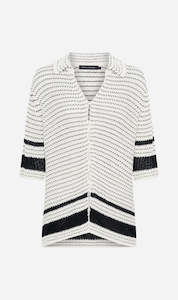 Camilla and Marc | Reef Knit Boyfriend Shirt - Cream/Black