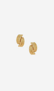 Anine Bing | Crossover Ribbed Earrings - Gold