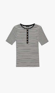 Anine Bing | Alessia Tee - Cream & Black Stripe