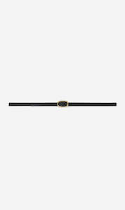 Anine Bing | Mini Signature Link Belt - Black With Gold