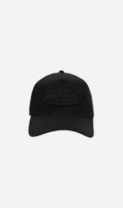 Clothing: Von Dutch | Triple Black Trucker Hat - Black