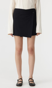 Clothing: Bassike | Stetch Twill Wrap Skirt - Black