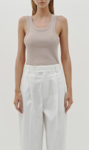 Bassike | Slim Superfine Rib Tank - Light Hazelnut