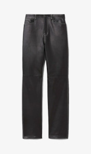 Clothing: Proenza Schouler White Label | Leather Straight Pant - Black