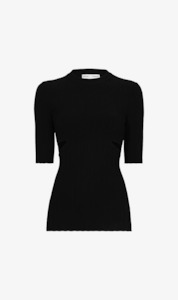 Proenza Schouler White Label | Rib Knit Cut Out Sweater - Black