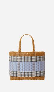 Palorosa | Small Mercado Tote - Tobacco / Blue Lilac