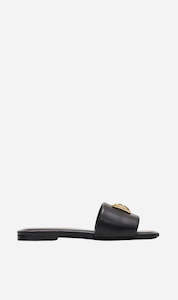 Clothing: Anine Bing | Ria Slides Gold Hardware - Black