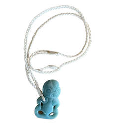 Hei Tiki - amazonite on cream woven strand