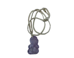 Necklace: Hei Tiki - lilac amethyst on cream woven strand