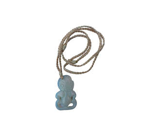 Necklace: Hei Tiki - moonstone on cream woven strand