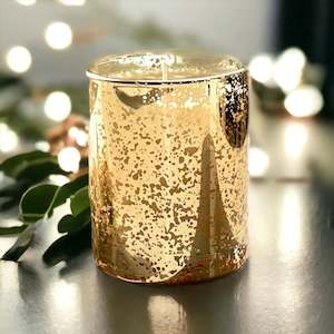 Gold Crackle Glass Tumbler 220g Candle