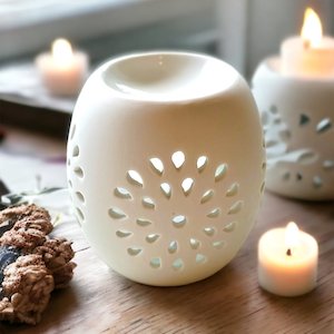 Luminous Starburst Porcelain Tea Light Wax Burner