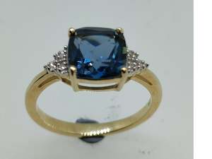 London Blue Topaz & Dia Ring TSJ161Y9LBTD