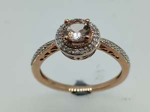 Morganite & Dia Cluster Ring 0.12ct tdw RJ017P9MGD