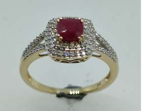 Ruby & Dia Cluster Ring 0.20ct tdw RJ013Y9RD