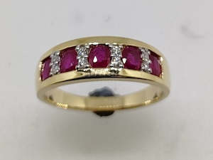 9ct Ruby & Diamond Ring 0.10pts tdw 5RIN0092RUDI