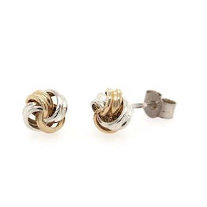 Jewellery: 9ct-S/S Stud Earing CAB19Y9STG