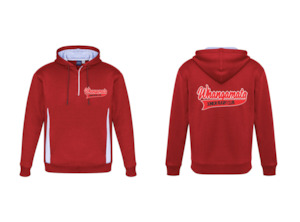 Adults Red Half Zip Hoodie