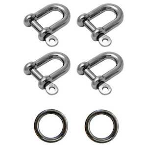 Slackline Parts - Slackline: Stainless D-Shackle Pulley Tension System - 25mm - Slackline NZ