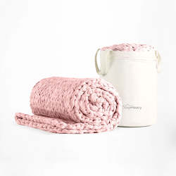 PRE-ORDER Chunky Knit Weighted Blanket - Pink