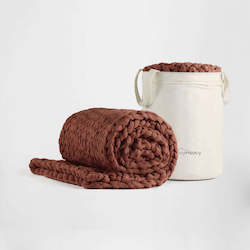 PRE-ORDER Chunky Knit Weighted Blanket - Terracotta