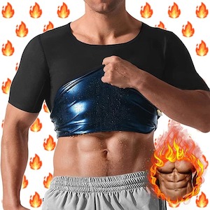 Waist Trainers For Men: Mens Heat Trapping Sauna T shirt