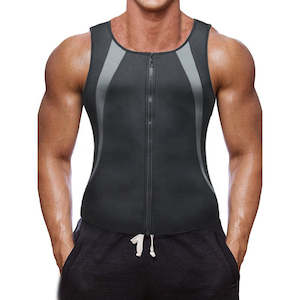 Mens Heat Trapping Sauna Sweat Vest with Zipper