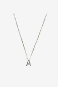 Sarah & Sebastian Petite Letter Necklace - White Gold