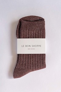 Le Bon Shoppe Her Socks Lurex - Bronze Glitter