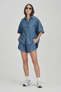 Commoners Womens Boyfriend Shirt - Chambray