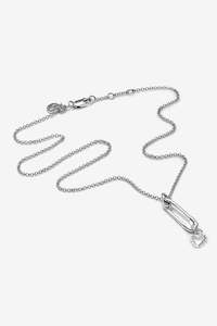 Necklaces: Stolen Girlfriends Club Punk Pin Drop Necklace - Silver