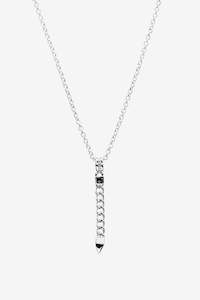 Necklaces: Stolen Girlfriends Club Hanging Curb Spike Necklace - Silver