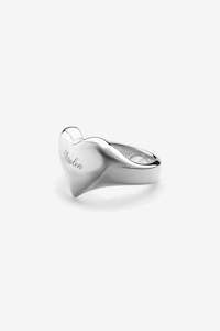 Stolen Girlfriends Club Full Heart Signet Ring - Silver