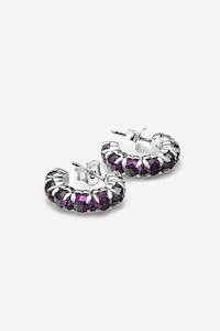 Stolen Girlfriends Club Halo Cluster Earrings - Amethyst