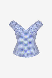 Ruby Raquel Top - Blue Gingham