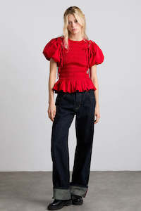 Womens Tops Shirts: Damson Madder Becca Blouse - Cherry