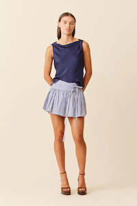 Ruby Rodeo Miniskirt - Navy Stripe