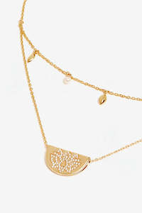 Necklaces: By Charlotte Live In Peace Lotus Necklace - Gold