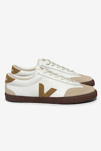 Mens Sneakers 1: Veja Volley Leather - White Tent Bark