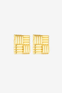 Porter Jewellery: Porter Jewellery Cushion Earrings - Gold