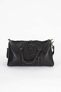 Bohzali Leather Signature Weekender Duffle Bag Black Small