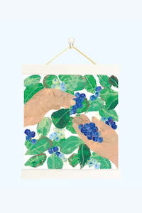 Aunty Miri Gathering Blueberries Print