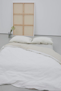 Duvet Cover - Oatmeal and White