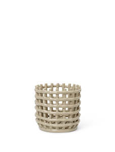 Pots 1: Ceramic Basket Small - Cashmere