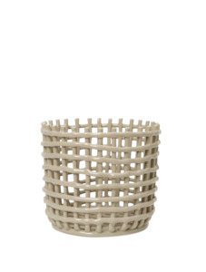 Ceramic Basket Large - Cashmere