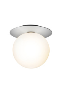 Ceiling Lights: Liila 1 Large - Silver / Opal White