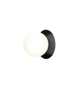 Ceiling Lights: Liila 1 Medium - Black / Opal