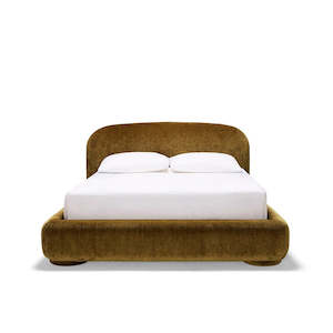 Lull Queen Upholstered Bed - Sandon Burnt Butter